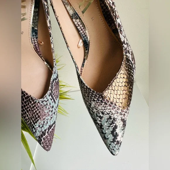 Zara | Embossed Leather Snake Bronze/Blue Pattern - Picture 10 of 16